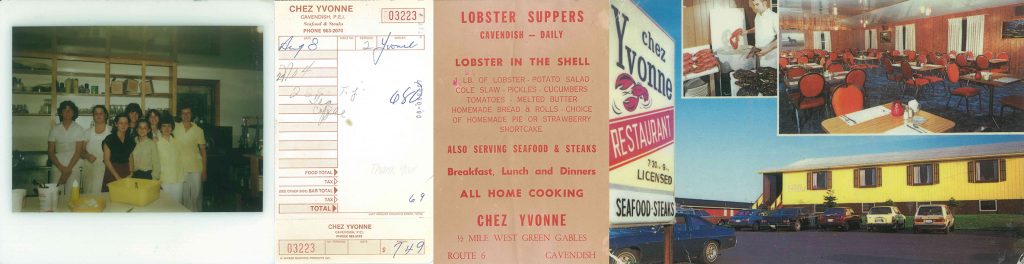staff, lobster dinners and old postcard